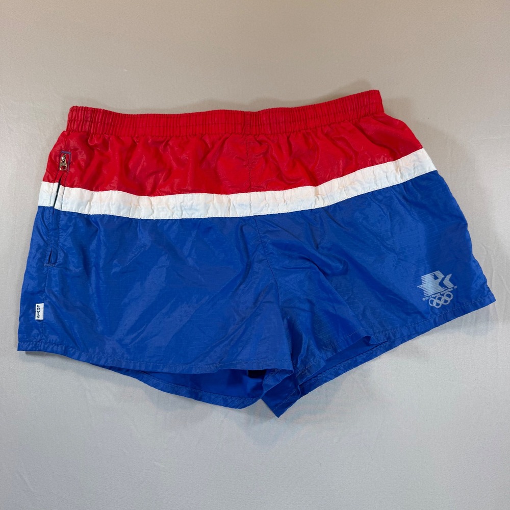 Vintage 1984 Levi's LA Olympics Running Shorts Mens Large Red White Blue USA